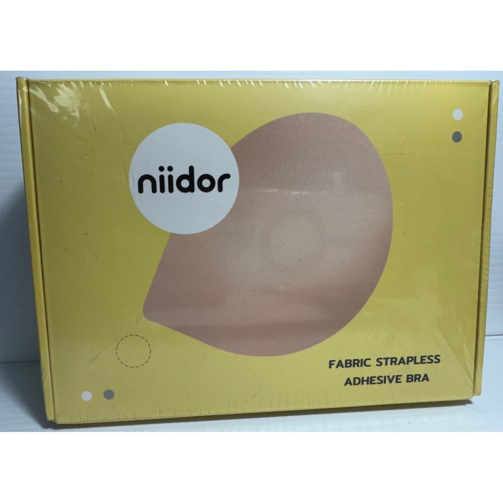 Niidor Fabric Strapless Adhesive Bra Nude Beige Sticky Reusable Backless Bra NEW